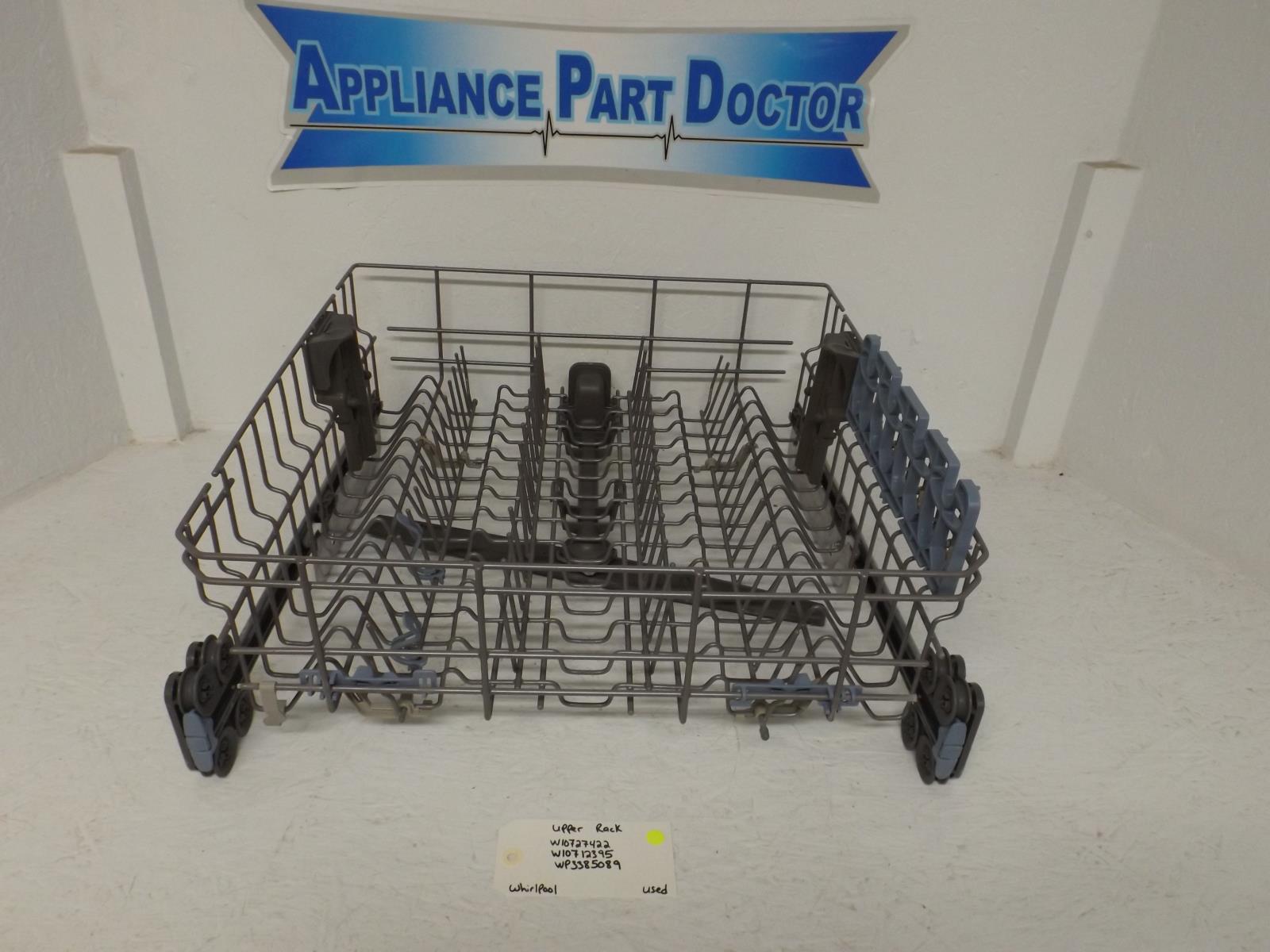 Whirlpool Dishwasher W10727422 W10712395 WP3385089 Upper Rack Used Whirlpool Dishwasher W10727422 W10712395 WP3385089 Upper Rack Used